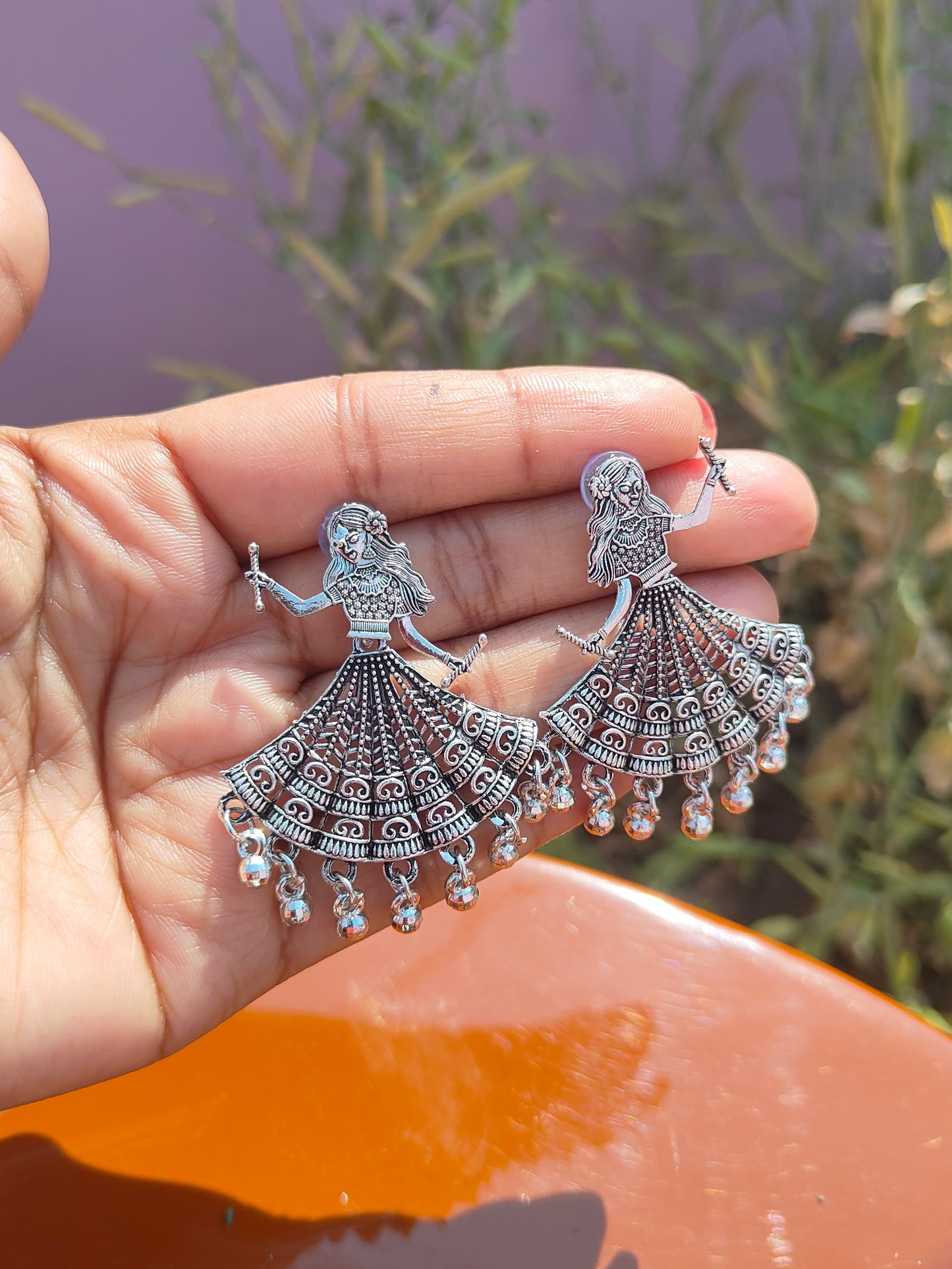 Dandiya design earrings