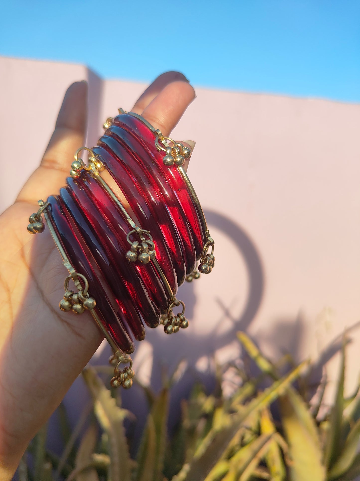 Mehrun jelly bangles with ghungroo bangles