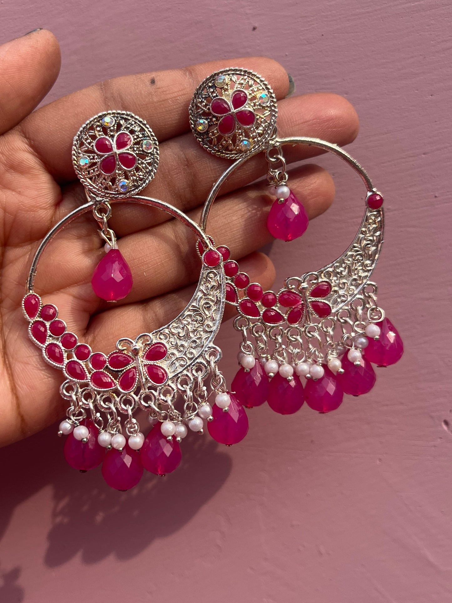 Long stone earring