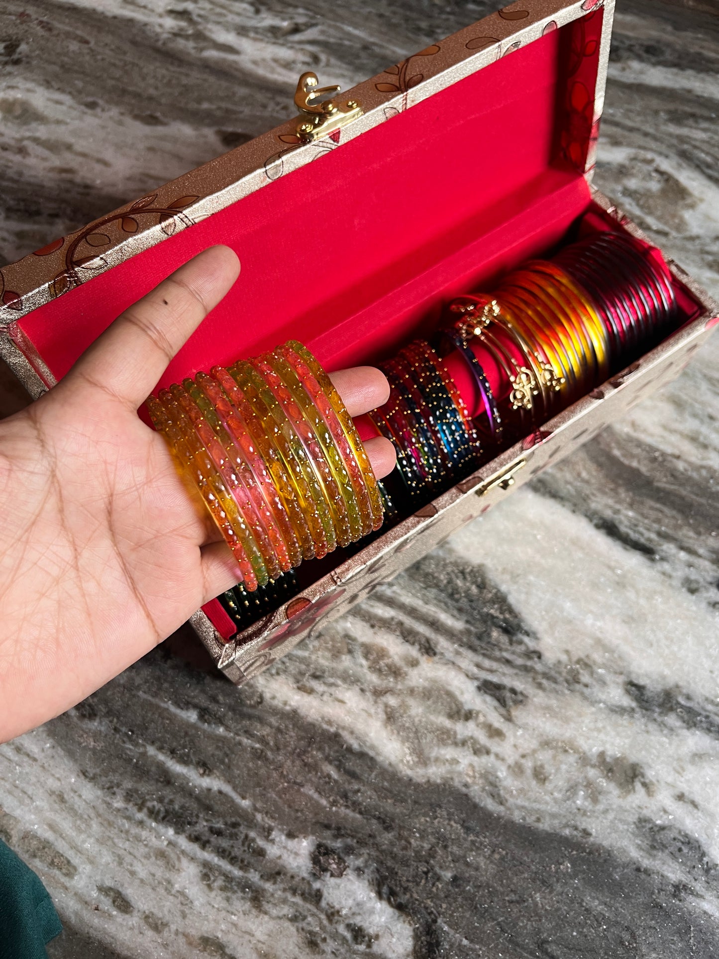 Kashmiri bangles with jelly bangles box 🎁