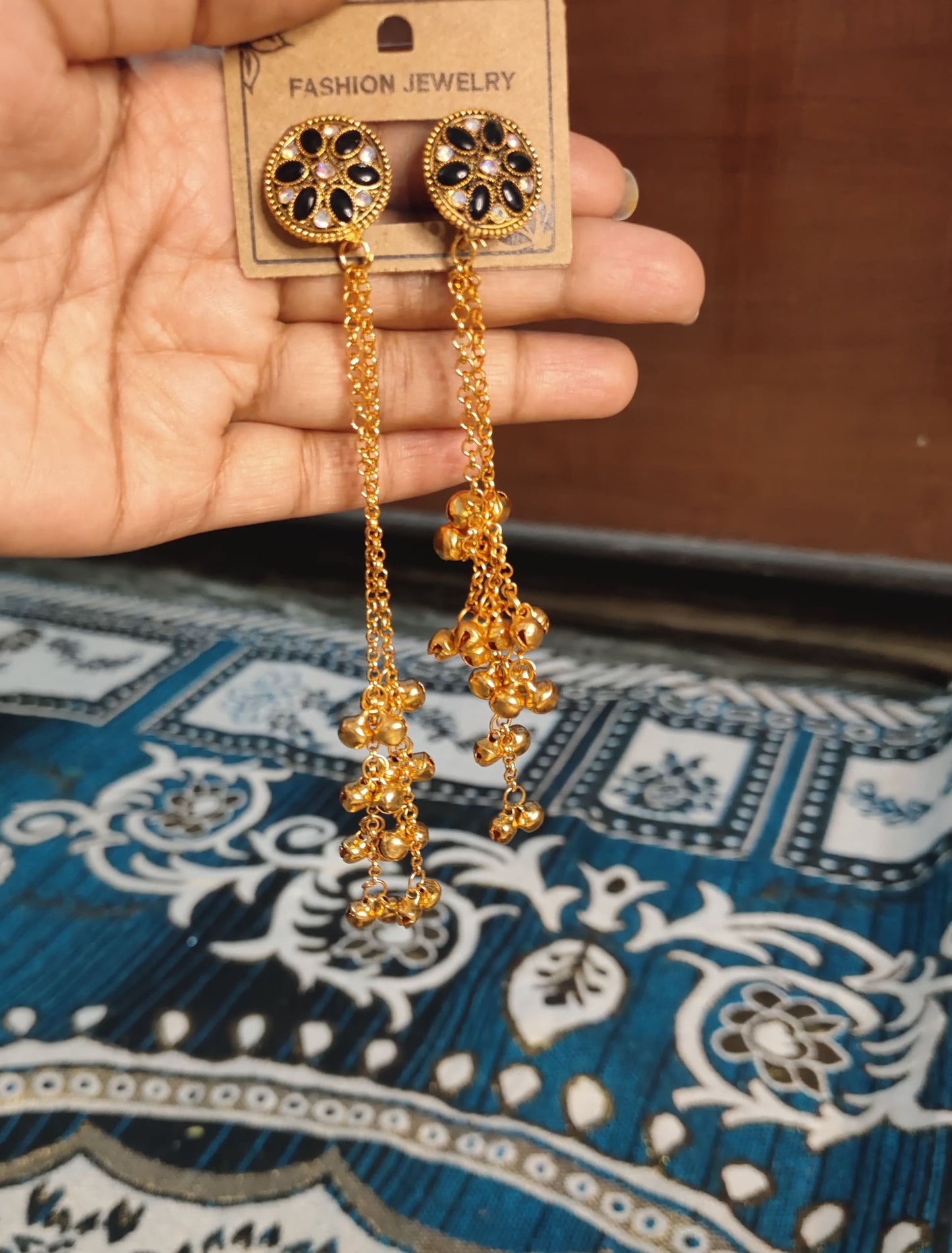 gold kashmiri earrings