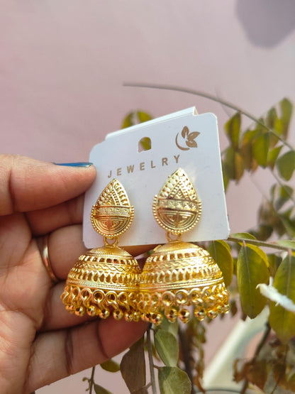 Artificial gold plated earring