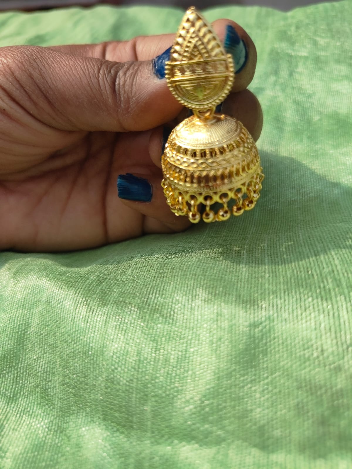 Artificial gold plated earring