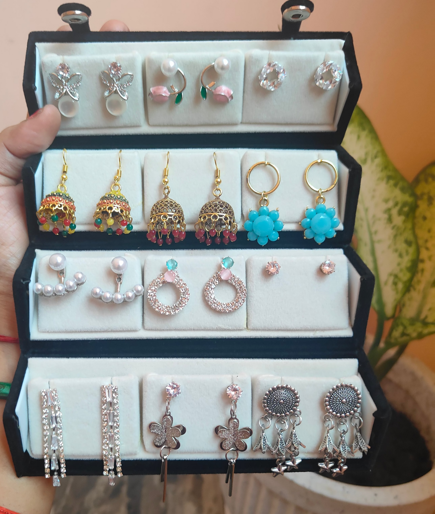 12 pairs earrings box