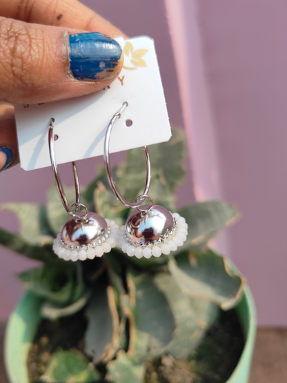 White colour earrings