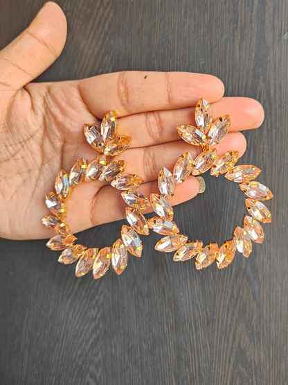 Rose gold stone earrings