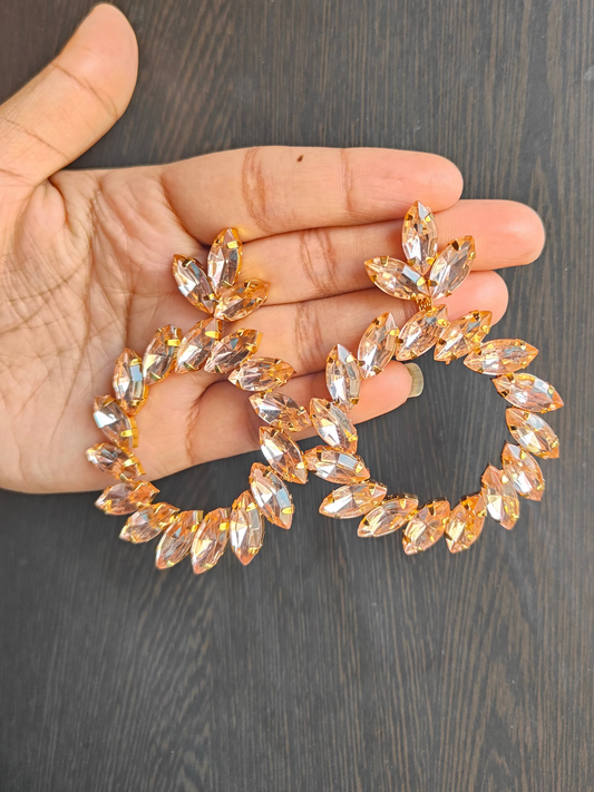 Rose gold stone earrings