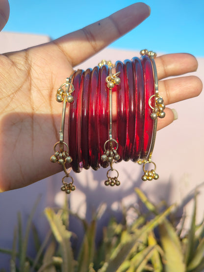 Mehrun jelly bangles with ghungroo bangles