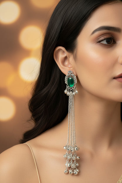 Silver kashmiri earrings