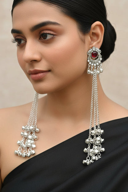 Red kashmiri earrings