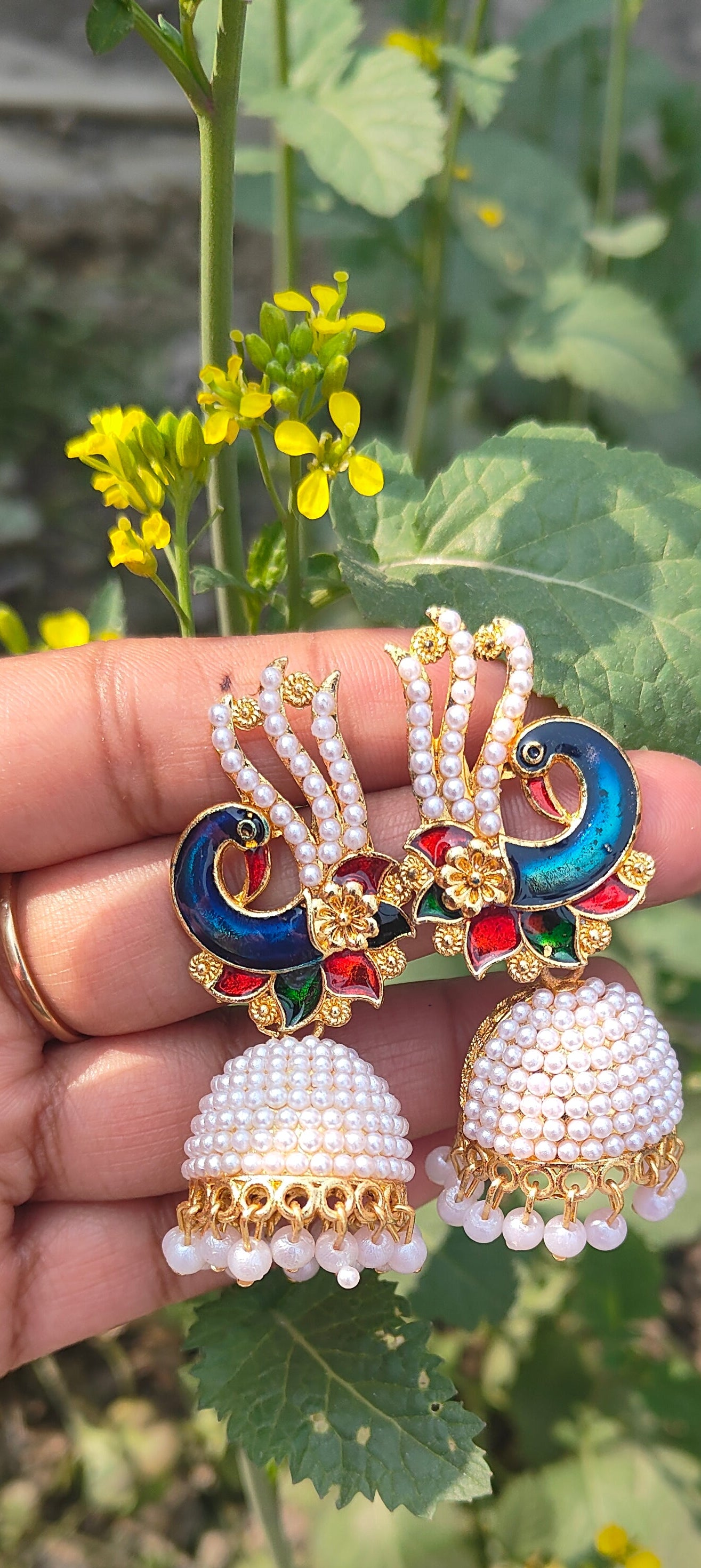 Peacock design earrings