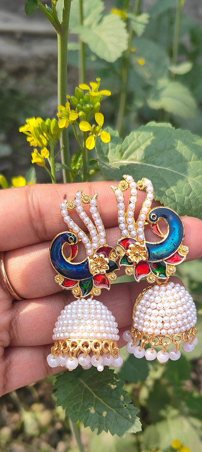 Peacock design earrings