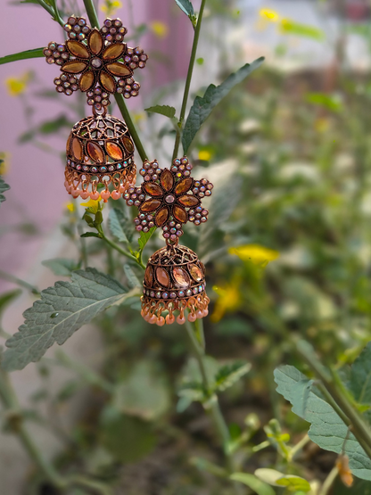Flower style earrings
