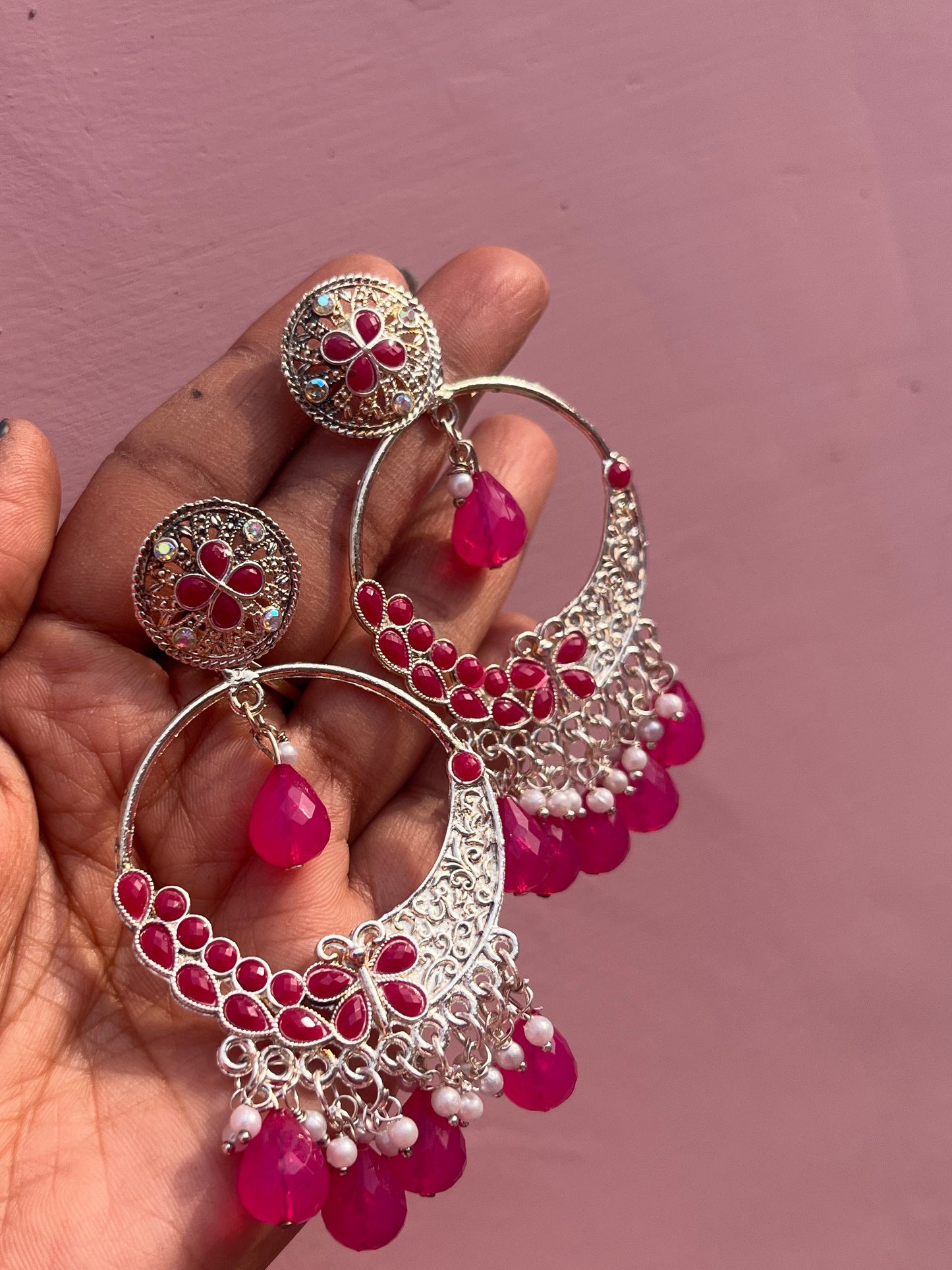 Long stone earring