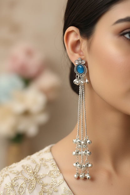 Blue kashmiri earrings