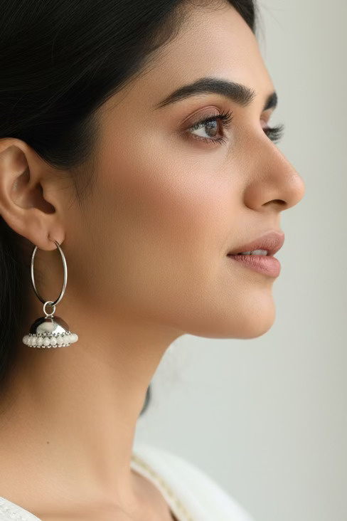 White colour earrings