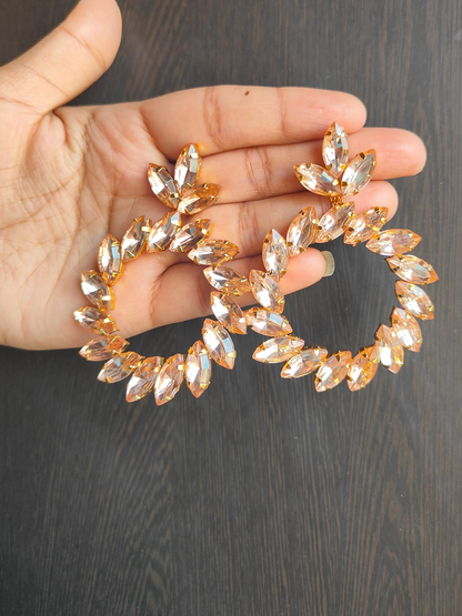 Rose gold stone earrings