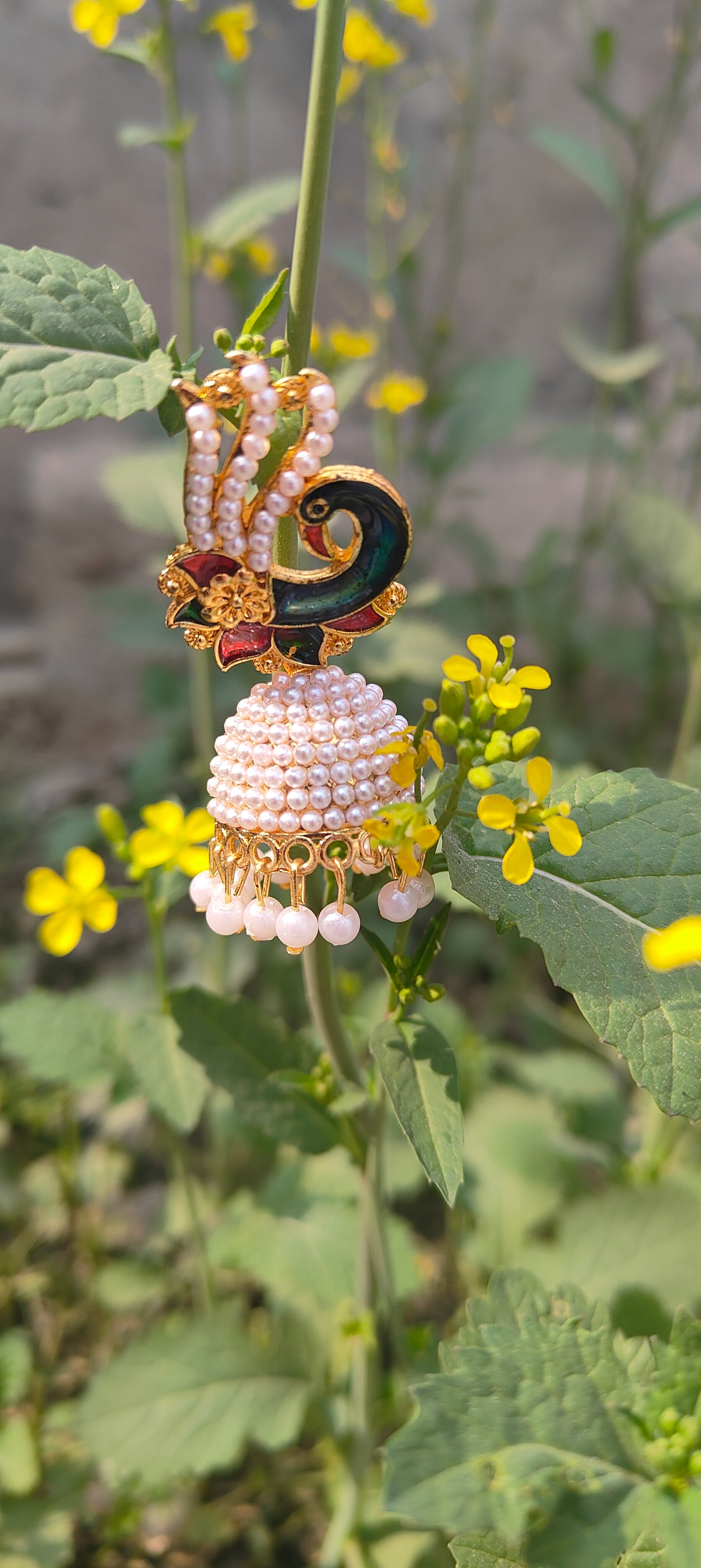 Peacock design earrings