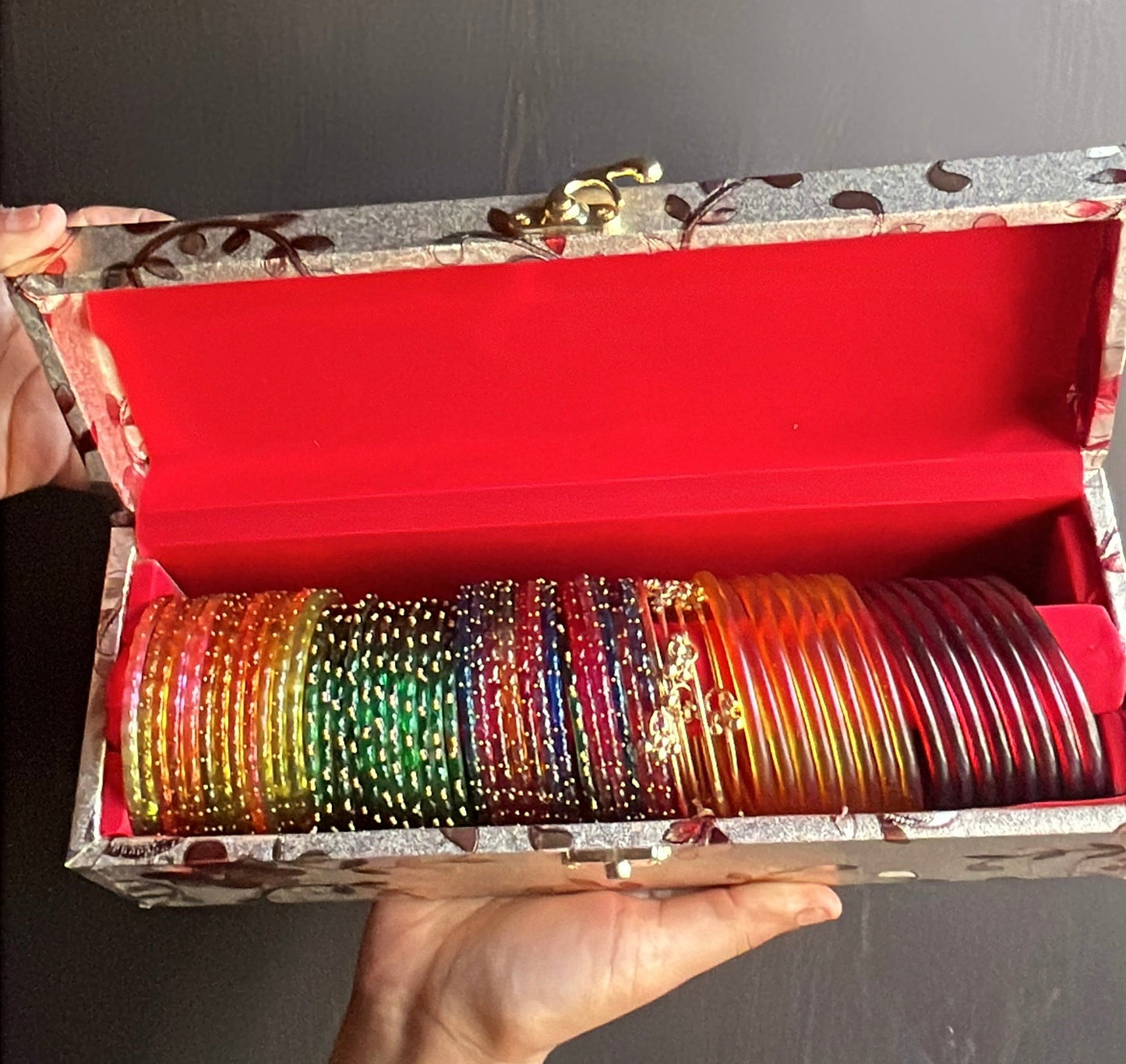 Kashmiri bangles with jelly bangles box 🎁