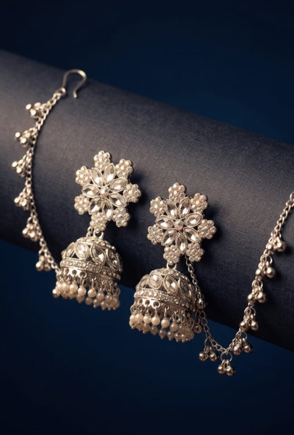 White Silver Jhumka