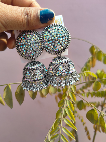 Bareilly silver jhumkas
