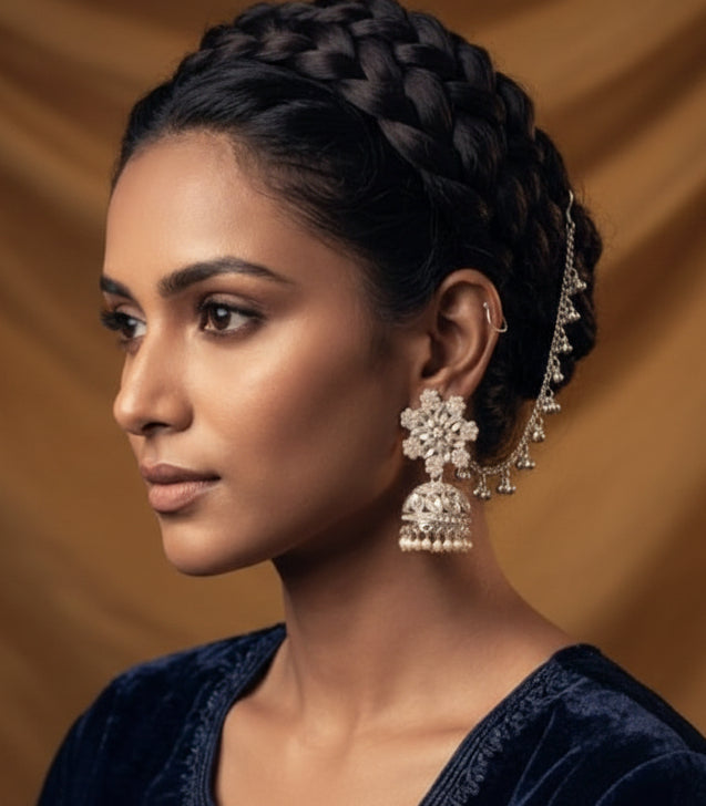 White Silver Jhumka