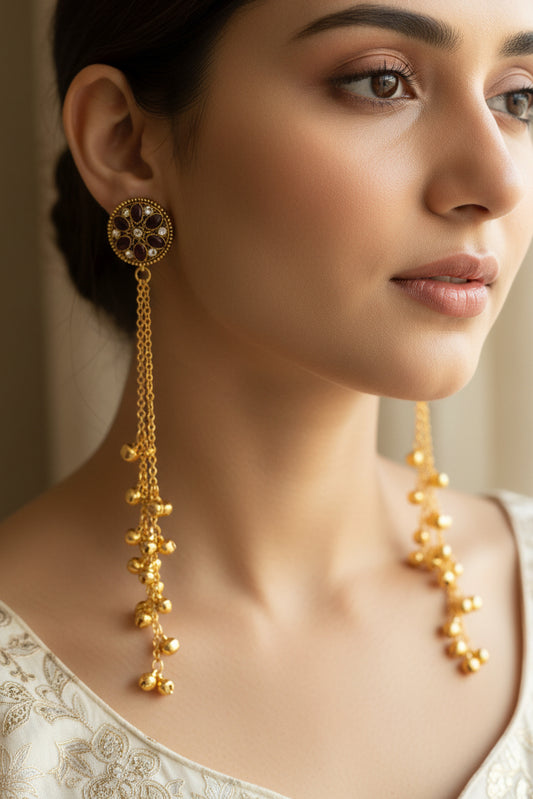 gold kashmiri earrings
