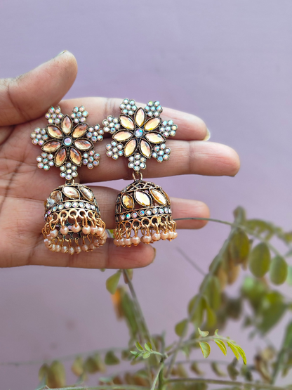 Flower style earrings