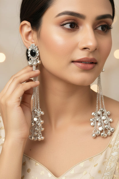 Black kashmiri earrings