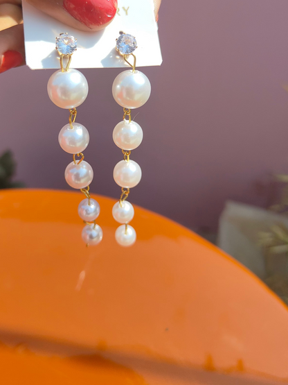 White Moti Lear earring