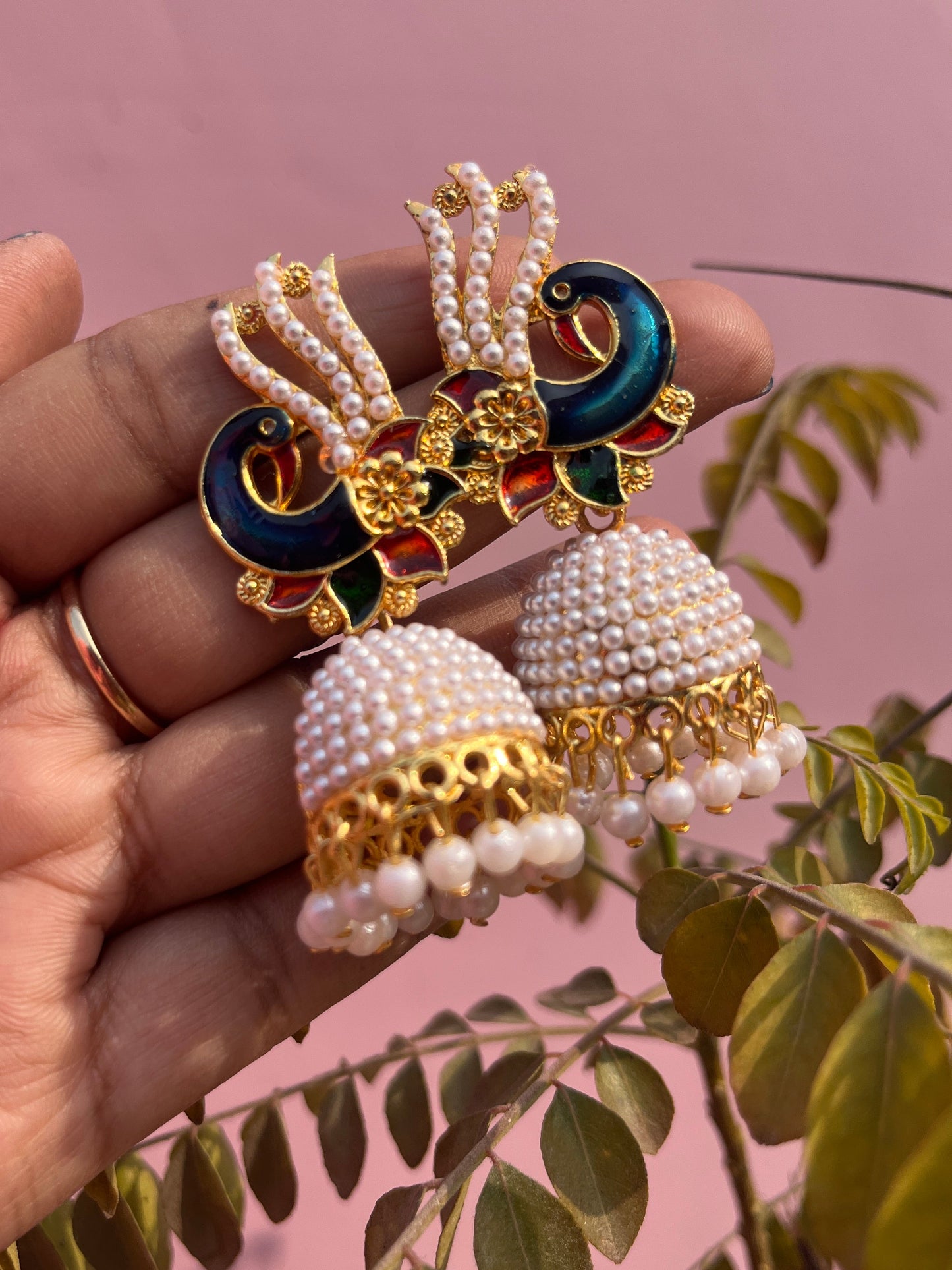 Peacock design earrings