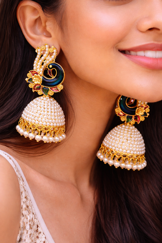 Peacock design earrings