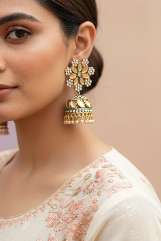Flower style earrings