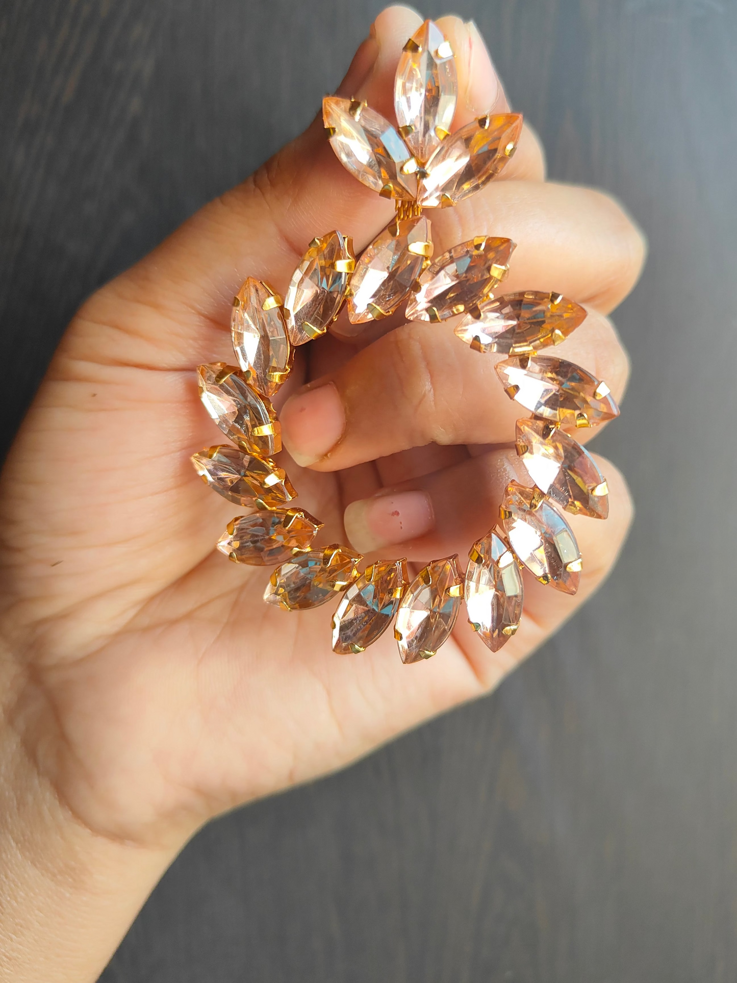 Rose gold stone earrings