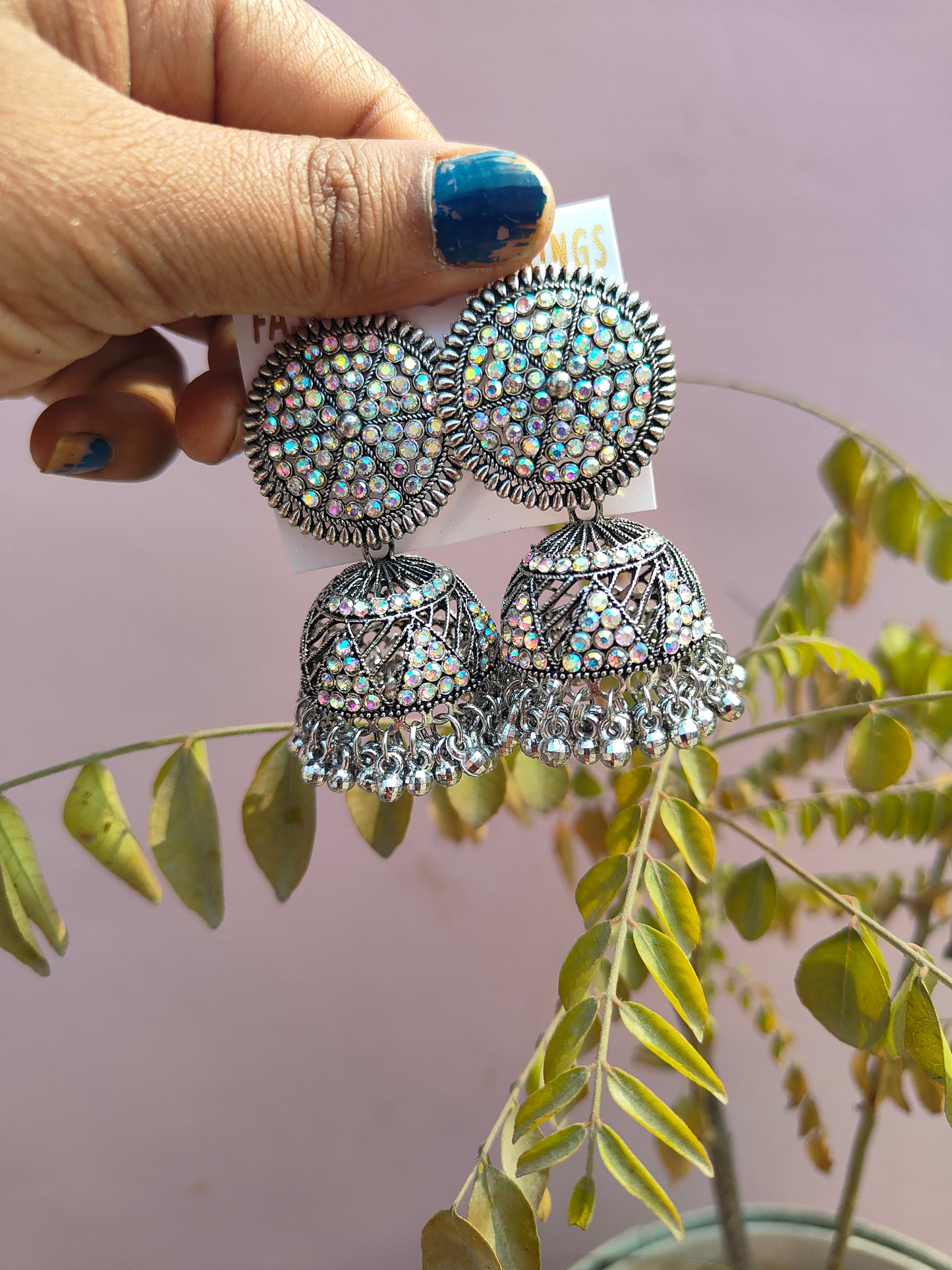Bareilly silver jhumkas