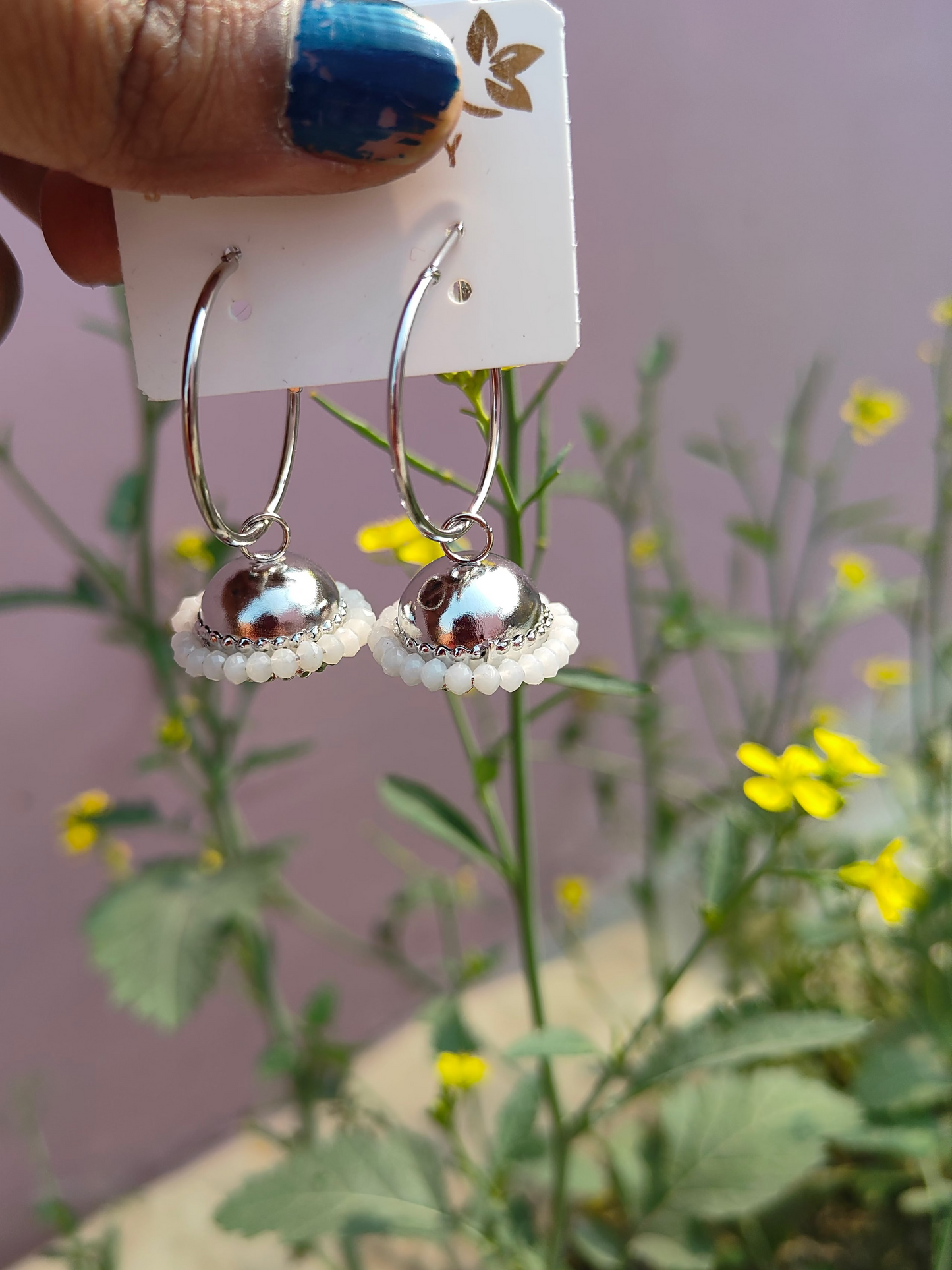 White colour earrings