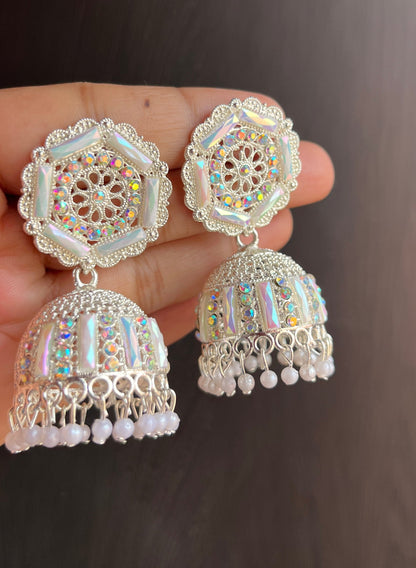White stone jhumka