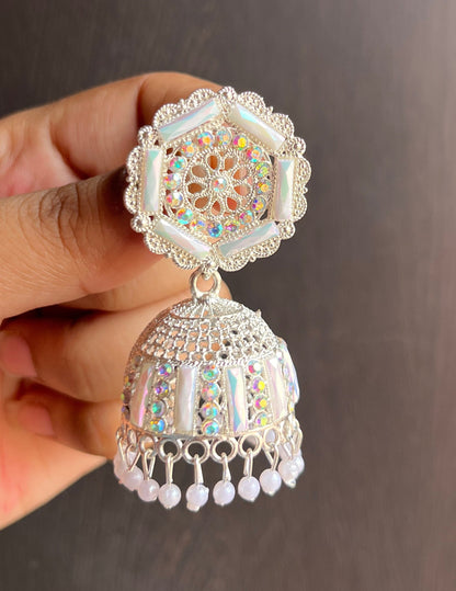 White stone jhumka